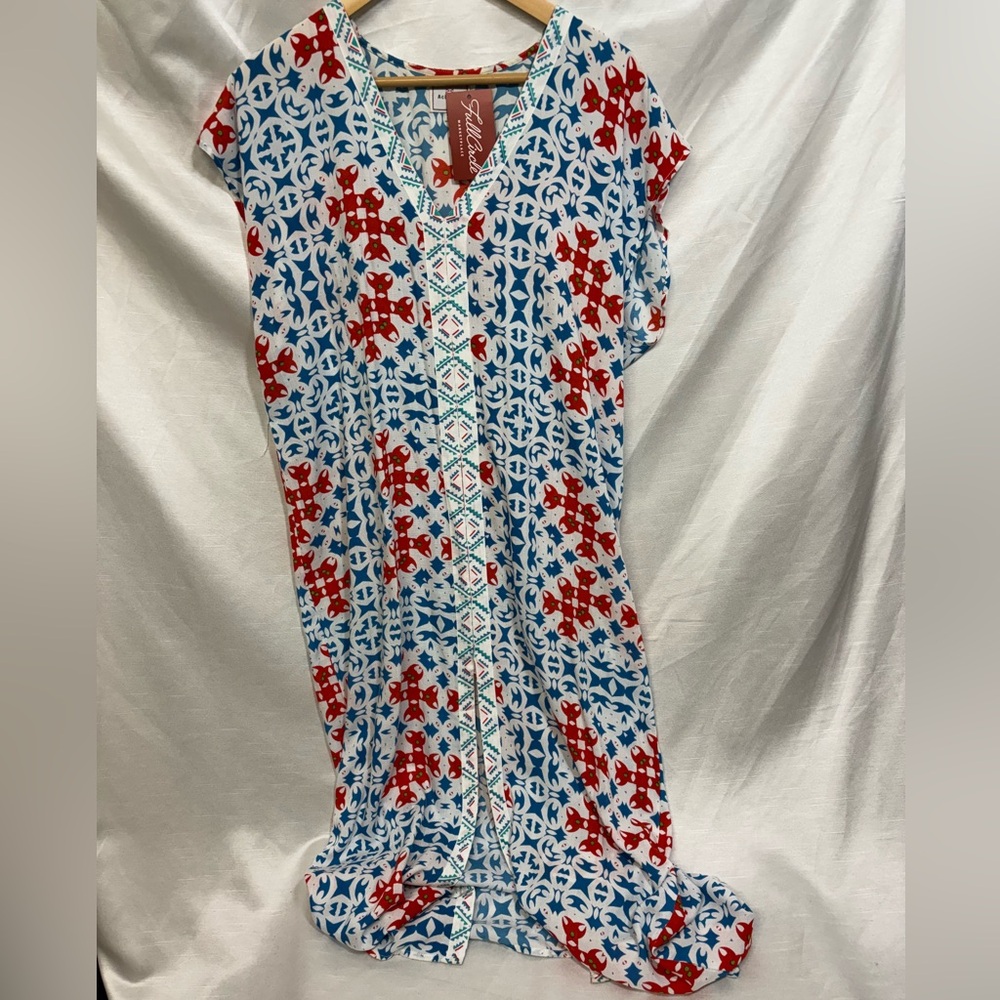 Achilleas Red and Blue Patterned Dress